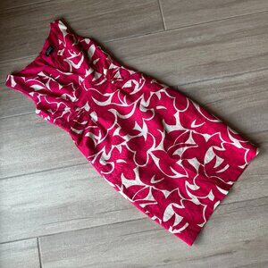 Adrianna Papell Pink & Ivory Sleeveless Shift Dress | Women’s Size 4